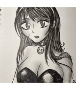 Sexy Bunny Anime Girl Manga Playboy  Horror Original Art Drawing By Fran... - £22.35 GBP