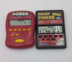 Radica Draw Poker 2000 &amp; Pocket Poker Draw &amp; Deuces Game Lot Of 2 Vintag... - £8.56 GBP