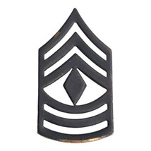 Single US Army First Sergeant E8 Black Subdued Metal Rank Insignia Pins a - $4.45