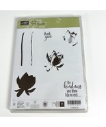Stampin Up LOTUS BLOSSOM Stamp Set Watercolor Flowers Floral Stems Leave... - £7.00 GBP