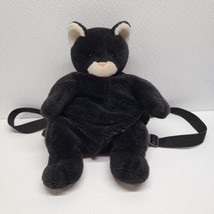 Mango Plush Black Cat Backpack Bookbag Straps Vintage 17&quot; - £42.98 GBP