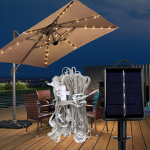 5.8Ft Solar Umbrella Light 104 Led 8 Bundles Warm White For Patio Garden Outdoor - $20.85