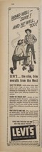 1949 Print Ad Levi&#39;s Blue Jeans &amp; Overalls Cowboys and Camp Fire on Range - $19.51