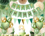 Sage Green Birthday Decorations, Birthday Party Décor, Gold Green Balloo... - $27.91