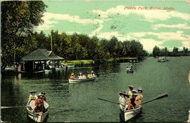 Canoes on Lake and Boathouse Pierce Park Boise Idaho ID 1910 DB Postcard C10 - £12.76 GBP