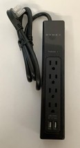 Dynex 4-Outlet 2-USB 120V 4-Inch Cord Surge Protector Strip Black DX-SF125 - £12.46 GBP