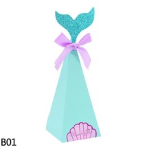 Little  Party DIY Paper Box Bags Teal  Candy Box For Baby Shower Wedding Kids Bi - £110.86 GBP