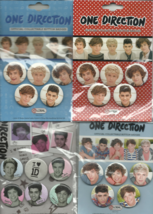 ONE DIRECTION official JOBLOT phase 2/3/4/5 LARGE BUTTON BADGE SETS seal... - £9.35 GBP