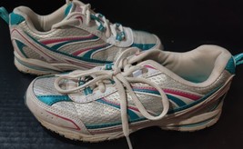 Danskin Now Womens Size 4 Light White Blue Athletic Running Walking Tennis Shoe - £11.57 GBP