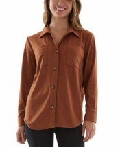 MSRP $39 Bcx Juniors&#39; Brushed Rib Shirt Jacket Orange Size Small - $19.80