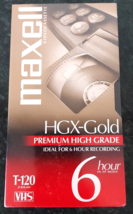 New Maxell Videocassette HGX-Gold Premium High Grade 6 Hour T-120 VHS Sealed - £6.31 GBP