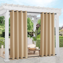 NICETOWN 2 Panels Weighted Blackout Curtains Patio Windproof Top &amp; Bottom Gromme - $43.16