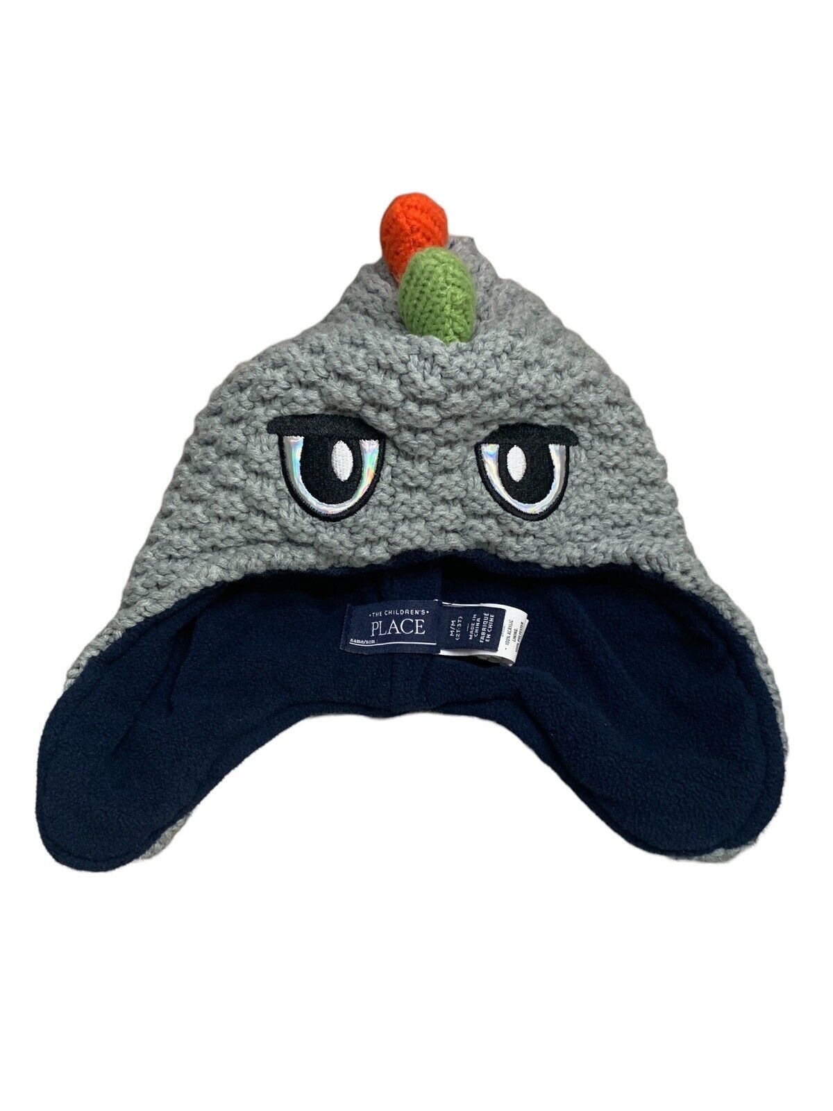 Dinosaur Hat Gray Primary Color Children's Place 2T/ 3T Knit Monster Boy Girl - $14.25
