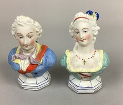 Antique German Porcelain Figurines - Man &amp; Busty Lady Trinket Or Jewelry... - £51.48 GBP