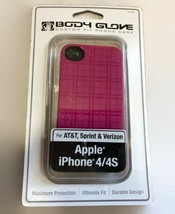 NEW Body Glove Grasp Case for iPhone 4 &amp; iPhone 4S PINK Plaid durable pr... - £4.47 GBP