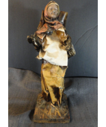 PEASANT WORKING WOMAN PAPER MACHE FIGURE STATUE MADE IN TABASCO MEXICO 12&quot; - $642.26 MXN