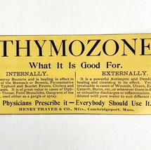 Thayer&#39;s Thymozone Medicine 1894 Advertisement Victorian Medical 2 ADBN1L - $369.57 MXN