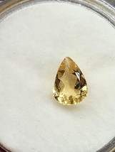 One Yellow Topaz Pear Cut Faceted Loose Gemstone 7mm Uncertified - $11.98