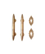 Vintage Brass Door Handle 1 Pair Torpedo Door Pull &amp; Knob  - $175.34 CAD+