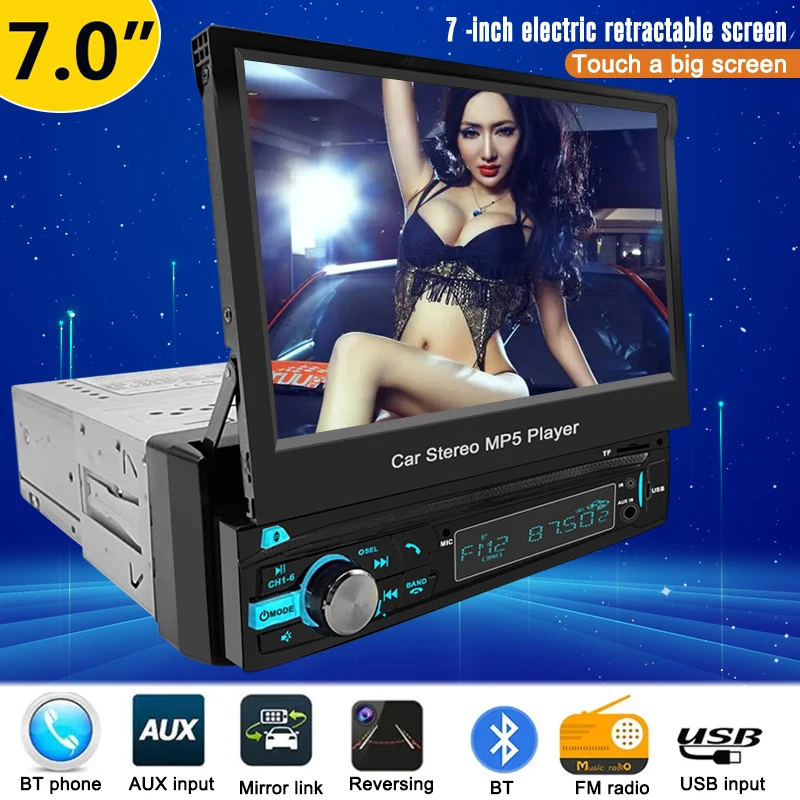 1 Din 7inch Car Radio MP5 Player Wireless Carplay Wired Android Auto IPS - £83.37 GBP+
