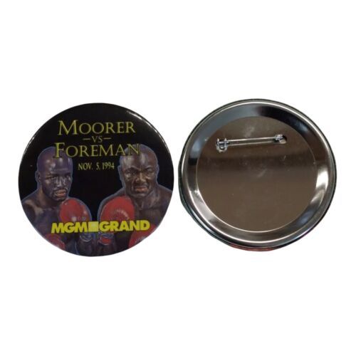 Moorer vs Foreman Pinback MGM Grand Arena November 5 1994 Boxing Promo Pins - $19.79