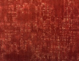 Donghia Heirloom Keepsake Red Velvet Gold Worn Look Fabric Rem 20&quot;LONG X 51&quot;W - £56.25 GBP