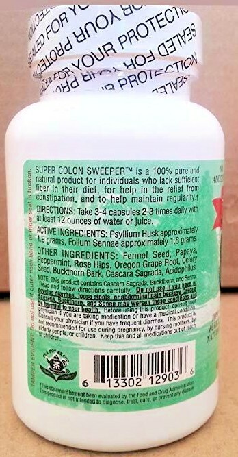 90 Capsules 100% Natural SUPER COLON SWEEPER Cleanser Dietary Supplement  Item image 2