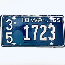 1965 United States Iowa Franklin County Passenger License Plate 35 1723 - $18.80