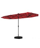13FT Double-sided Patio Umbrella with Solar Lights for Garden Pool Backy... - $3,728.19 MXN