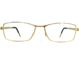 Lindberg Eyeglasses Frames 9506 Col. P60 Shiny Gold Rectangular 50-15-125 - $247.49