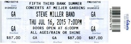Steve Miller Band Ticket Stumpf Juli 16 2015 Grand Rapids Michigan - £27.74 GBP
