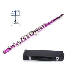 Rose Red Flute 16 Hole, Key of C with Carrying Case+Music Stand+Accessories - $119.99