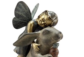 Adorable Fairy and Bunny Happiness Garden Statue - £180.88 GBP