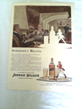1940 Color Ad Johnnie Walker Blended Scotch Whiskey Somebody&#39;s Missing - $9.99