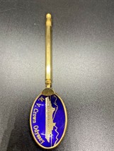 Vintage NORWEGIAN MV Crown Odyssey Collectors Gold Colored Spoon Souvenir - $9.89