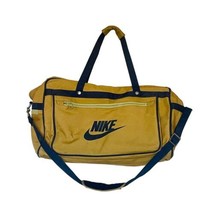 Rare Vintage 80s Nike Tan Canvas W/Blue Straps Duffel Bag - £79.93 GBP