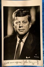 1961 John F Kennedy Photo 5x8 Fabian Bachrach JFK Warm Regards  Message ... - $224.99