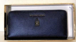 New Michael Kors Adele Zip Around Continental Wallet Leather Midnight / gift Box - £75.77 GBP