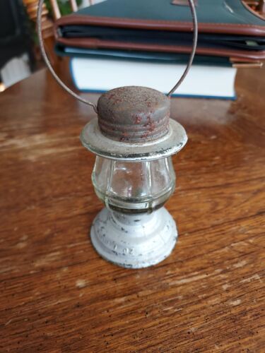 OLD Glass Candy Container AVOR Lantern w/ original Silver metal lid &amp; base - $9.49