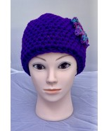 Purple Honey Flower Handmade Crochet Youthful Fashion Hat - $11.20 CAD