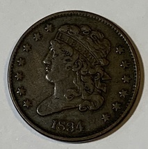  1834 Classic Head Half Cent. Looks for 189  years old.   20230058 - £95.91 GBP