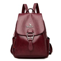 New Women Leather Backpa Large Capacity School Backpa for Girls Ladies Bagpack V - £41.53 GBP