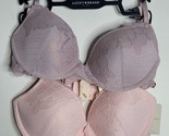 2 LUCKY BRAND T-Shirt Bras 34C NEW Wire Pastel Pink Purple Lot Sets MSRP... - $34.99