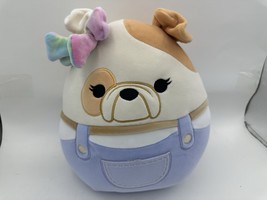 Squishmallows 10&quot; Easter Squish Davitta the Bulldog in Overalls Squishme... - $19.88