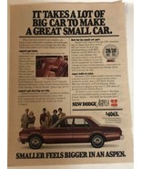 1978 Dodge Aspen Vintage Print Ad pa5 - £6.20 GBP