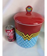 Wonder Woman Cookie Jar Round Marvel DC Comics Lid 10 Inches Tall - $52.46