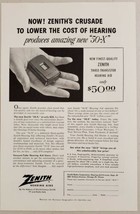 1955 Print Ad Zenith 50-X Three Transistor Hearing Aids Made in Chicago,Illinois - £9.16 GBP