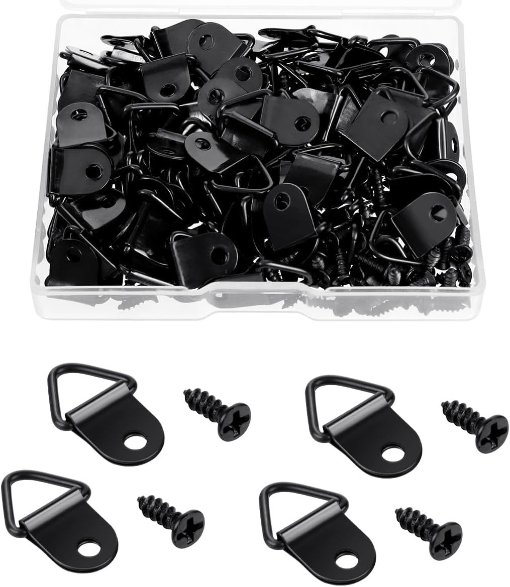 100 Pack Steel Picture Hangers with 100pcs 8mm Screws, Small Triangle Ri... - $17.47