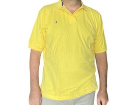 Polo Ralph Lauren Men&#39;s Custom Fit Yellow Short Sleeve Shirt Blue Pony L... - £14.12 GBP