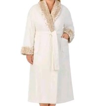 Carole Hochman ~ Ladies&#39; Plus Size 2XL ~ Long Plush Wrap Robe ~ Pockets ~ IVORY - £55.14 GBP